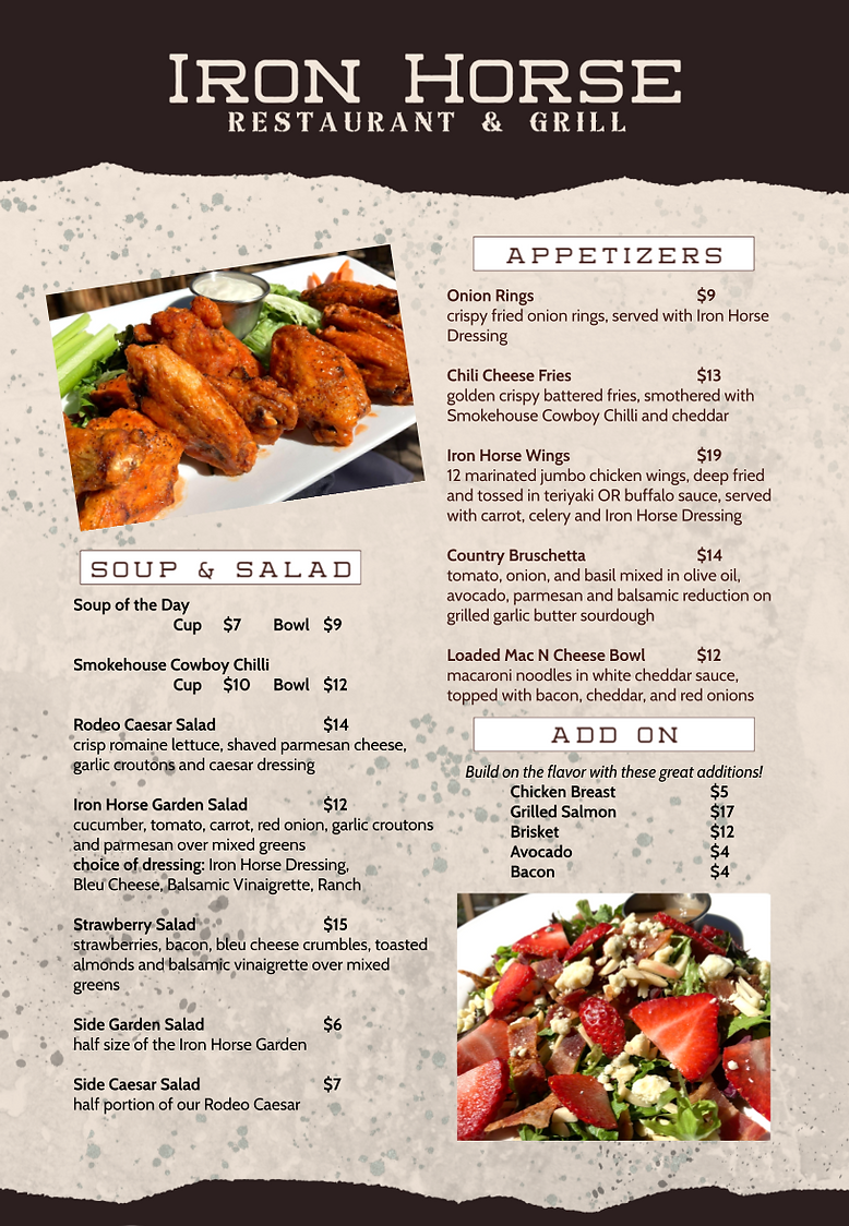 Menu Iron Horse